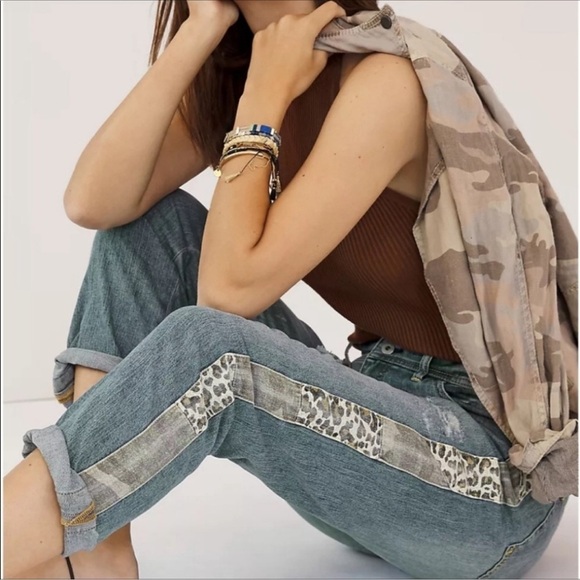 Anthropologie Denim - Anthropologie Pilcro & The Letterpress Patchwork Slim Boyfriend Blue Jeans 26